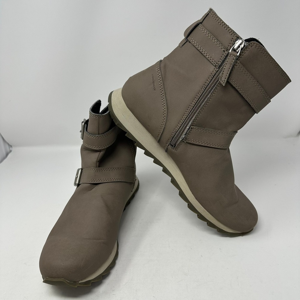 Merrell Boots Womens 10.5 Brown J002350 Waterproof Moto Ankle Buckle Zip Casual